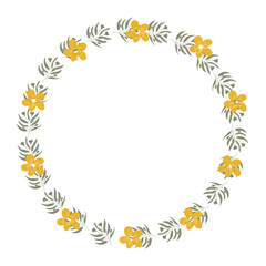 Hand drawn floral frames with flowers. Wreath. Elegant logo template. Vector illustration for labels, branding business identity, wedding invitation