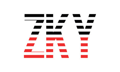 ZKY three initial letter iconic line negative space minimal logo design vector template. monogram, abstract, wordmark, business, typography, minimalist, brand, company, flat, modern, unique, simple