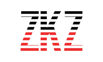 ZKZ three initial letter iconic line negative space minimal logo design vector template. monogram, abstract, wordmark, business, typography, minimalist, brand, company, flat, modern, unique, simple