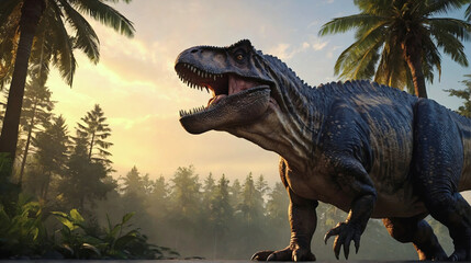 Dinosaur, prehistoric animals and wildlife background, wallpaper, t rex predator