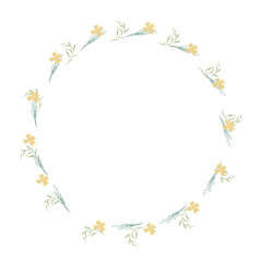 Naklejka na ściany i meble Hand drawn floral frames with flowers. Wreath. Elegant logo template. Vector illustration for labels, branding business identity, wedding invitation