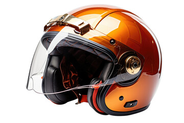 Protective Helmet With Clear Visor. A protective helmet with a clear visor is shown, providing a shield for the wearers face from debris and potential impact during activities.