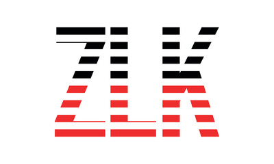 ZLK three initial letter iconic line negative space minimal logo design vector template. monogram, abstract, wordmark, business, typography, minimalist, brand, company, flat, modern, unique, simple