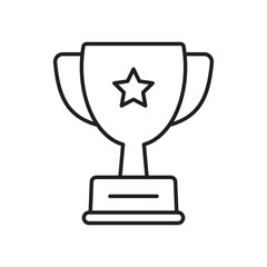 Trophy line icon. Trophy cup, winner cup, victory cup vector icon. Reward symbol sign for web and mobile.