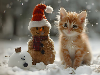 Christmas holiday kitten