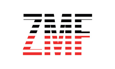 ZMF three initial letter iconic line negative space minimal logo design vector template. monogram, abstract, wordmark, business, typography, minimalist, brand, company, flat, modern, unique, simple