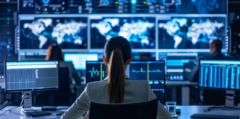 Cybersecurity Professional Monitoring Network Operations
