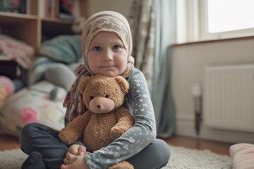 young girl, her smile a beacon of hope amidst the challenges of cancer