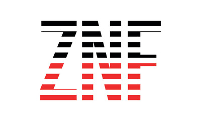 ZNF three initial letter iconic line negative space minimal logo design vector template. monogram, abstract, wordmark, business, typography, minimalist, brand, company, flat, modern, unique, simple