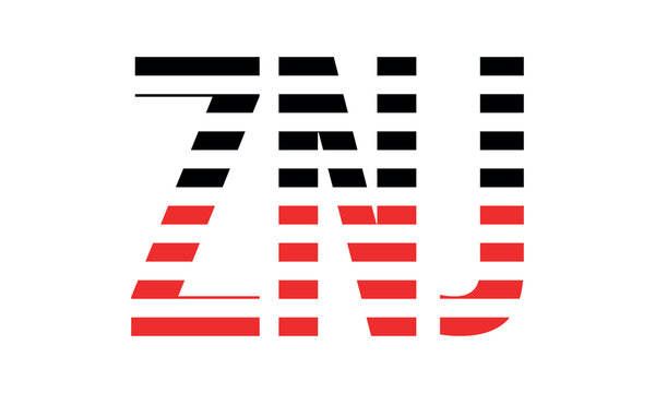 ZNJ three initial letter iconic line negative space minimal logo design vector template. monogram, abstract, wordmark, business, typography, minimalist, brand, company, flat, modern, unique, simple