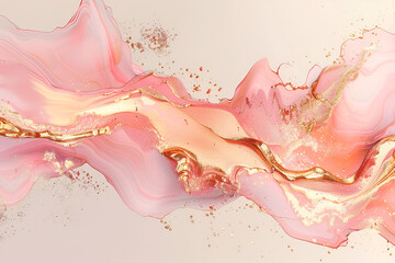 Abstract luxury rose gold color background with gold light effects.