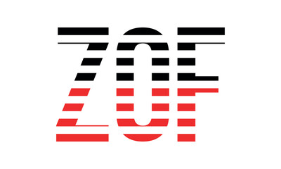 ZOF three initial letter iconic line negative space minimal logo design vector template. monogram, abstract, wordmark, business, typography, minimalist, brand, company, flat, modern, unique, simple