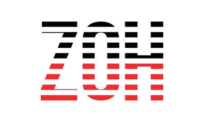 ZOH three initial letter iconic line negative space minimal logo design vector template. monogram, abstract, wordmark, business, typography, minimalist, brand, company, flat, modern, unique, simple