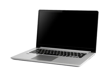 Open Laptop Computer on White Surface. An open laptop computer is placed on top of a clean white surface. The screen is illuminated, indicating that the device is in use.