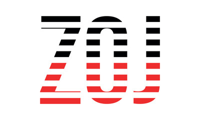 ZOJ three initial letter iconic line negative space minimal logo design vector template. monogram, abstract, wordmark, business, typography, minimalist, brand, company, flat, modern, unique, simple