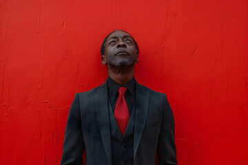 A Businessman in Red Wall Inspired by Black Arts Movement