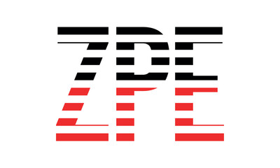 ZPE three initial letter iconic line negative space minimal logo design vector template. monogram, abstract, wordmark, business, typography, minimalist, brand, company, flat, modern, unique, simple
