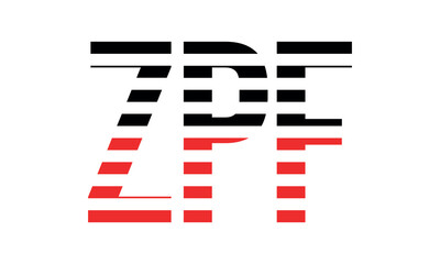 ZPF three initial letter iconic line negative space minimal logo design vector template. monogram, abstract, wordmark, business, typography, minimalist, brand, company, flat, modern, unique, simple