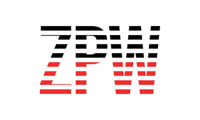 ZPW three initial letter iconic line negative space minimal logo design vector template. monogram, abstract, wordmark, business, typography, minimalist, brand, company, flat, modern, unique, simple