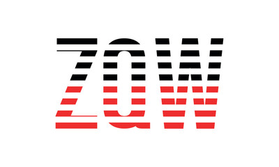 ZQW three initial letter iconic line negative space minimal logo design vector template. monogram, abstract, wordmark, business, typography, minimalist, brand, company, flat, modern, unique, simple