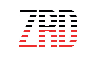 ZRD three initial letter iconic line negative space minimal logo design vector template. monogram, abstract, wordmark, business, typography, minimalist, brand, company, flat, modern, unique, simple