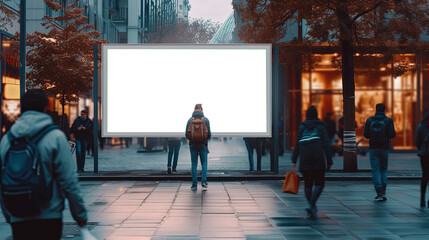 White Screen Billboard Mockup for advertising. Signage mockup