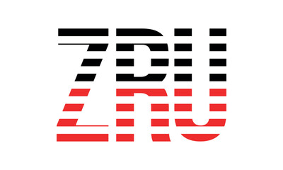ZRU three initial letter iconic line negative space minimal logo design vector template. monogram, abstract, wordmark, business, typography, minimalist, brand, company, flat, modern, unique, simple