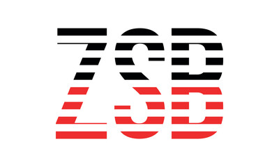 ZSB three initial letter iconic line negative space minimal logo design vector template. monogram, abstract, wordmark, business, typography, minimalist, brand, company, flat, modern, unique, simple