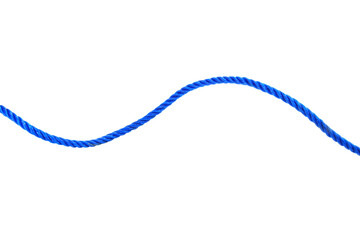 Blue nylon rope isolated on white background.Selection focus. © Parichart