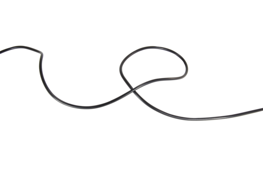 Black wire cable of usb and adapter isolated on white background.Selection focus.