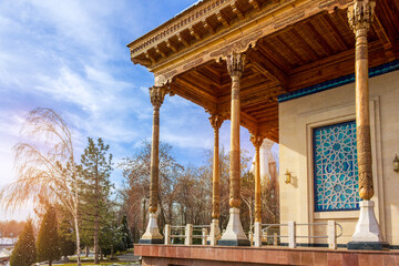 Winter landscape of the Victims of Political Repression Museum in Tashkent, Uzbekistan.