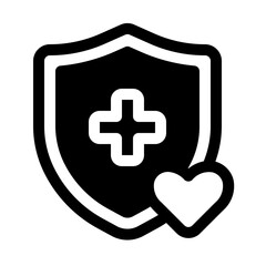 Fototapeta premium Health Shield Glyph Icon