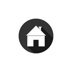 Button icon of a house icon isolated on transparent background