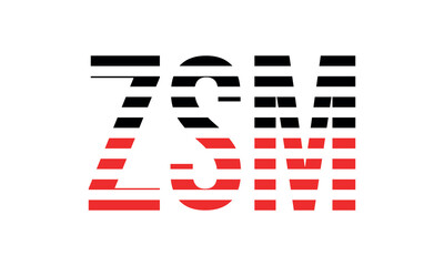 ZSM three initial letter iconic line negative space minimal logo design vector template. monogram, abstract, wordmark, business, typography, minimalist, brand, company, flat, modern, unique, simple