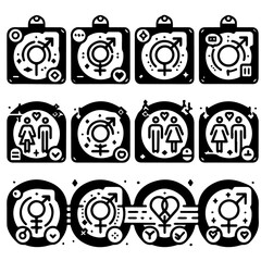 Dynamic Gender and Relationship Icons Set