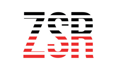 ZSR three initial letter iconic line negative space minimal logo design vector template. monogram, abstract, wordmark, business, typography, minimalist, brand, company, flat, modern, unique, simple