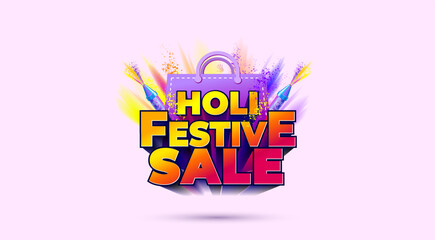 Festive sale offer deal discount advertisement for holi festival.