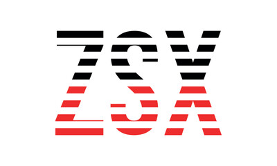 ZSX three initial letter iconic line negative space minimal logo design vector template. monogram, abstract, wordmark, business, typography, minimalist, brand, company, flat, modern, unique, simple