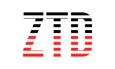 ZTD three initial letter iconic line negative space minimal logo design vector template. monogram, abstract, wordmark, business, typography, minimalist, brand, company, flat, modern, unique, simple