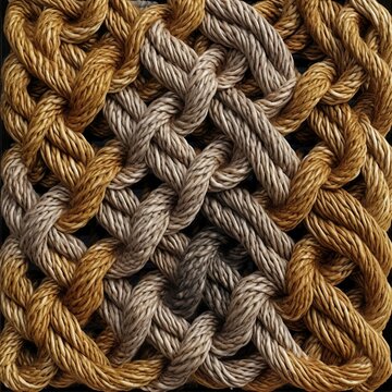 White rope in a square knot