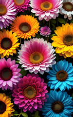 Fototapeta na wymiar Colorful Flowers In The Background