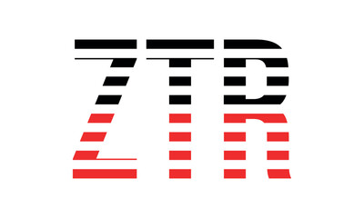 ZTR three initial letter iconic line negative space minimal logo design vector template. monogram, abstract, wordmark, business, typography, minimalist, brand, company, flat, modern, unique, simple