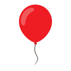 Red Balloon Illustration on White Background