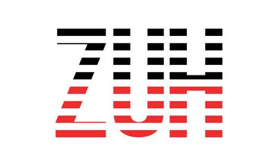 ZUH three initial letter iconic line negative space minimal logo design vector template. monogram, abstract, wordmark, business, typography, minimalist, brand, company, flat, modern, unique, simple