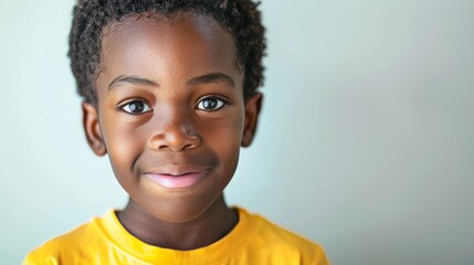 Portrait of a happy dark-skinned boy.