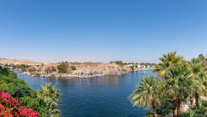 Fototapeta na wymiar A view of the River Nile at Aswan, Egypt.