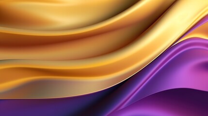 Abstract Background with 3D Wave Bright Gold and black Gradient Silk Fabric