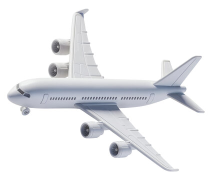 Beautiful close-up model of a toy airplane on a transparent background. Cut out.
