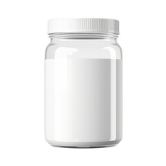 A blank plastic protein powder jar isolated on transparent background, png