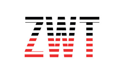 ZWT three initial letter iconic line negative space minimal logo design vector template. monogram, abstract, wordmark, business, typography, minimalist, brand, company, flat, modern, unique, simple